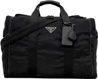 Prada Black Nero Tessuto Boston Bag (Pre-Owned)