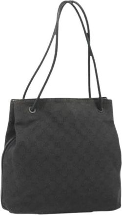 Gucci Pre-owned Shoulder Bags, female, Black, Size: ONE SIZE Pre-owned Vintage GG Canvas Tote