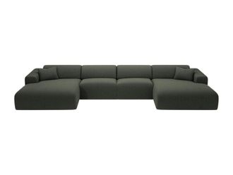 VENTE-UNIQUE.COM Sof&aacute; rinconera nailon 7 plazas verde 356x166cm