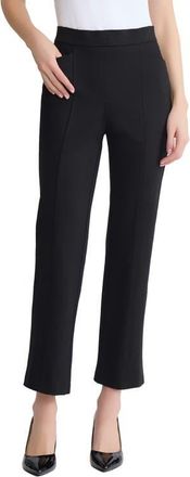 Jones New York Pintuck Pull-On Straight Leg Ankle Pants in Jones Black at Nordstrom, Size Large