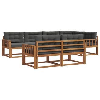 vidaXL Conjunto De Sof&aacute;s De Exterior 7 Pcs Natural Y Antracita Vidaxl
