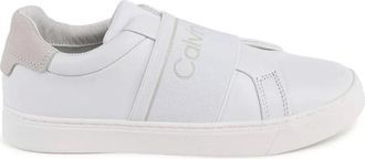 Calvin Klein Schoenen, Dames, Wit, 39 EU, Leer, Witte Instap Leren Sneaker