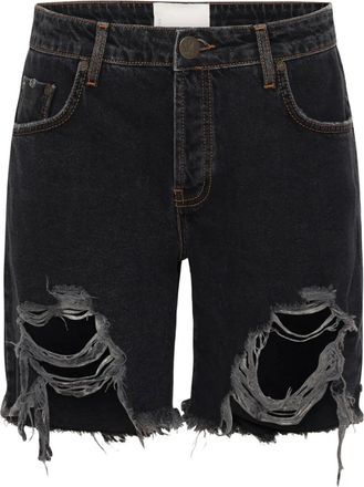 One Teaspoon Shorts Stevie con strappi - Nero