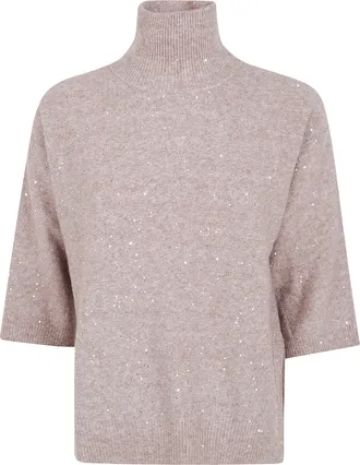 Seventy Sweater With Pailletes Mock Neck