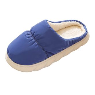 Generic 2026 Mens Slippers Men Winter Home Slides Christmas Antlers Print Thermal Casual Shoes (Navy, 7)