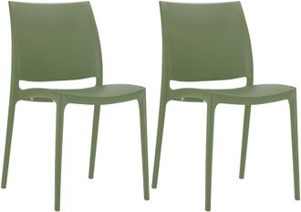 Clp Clp - Set De 2 Sillas Apilables Maya Oliva