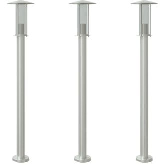 vidaXL L&aacute;mparas De Suelo De Exterior 3 Uds Acero Inoxidable 100 Cm Vidaxl