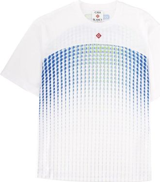 Casablanca White Printed Crew Neck T-Shirt