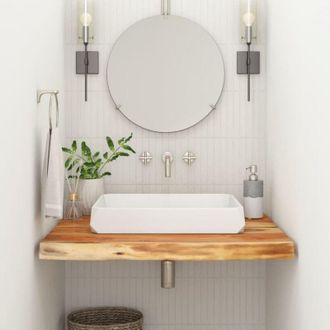 vidaXL vidaXL Piano Bagno 70x60x2,5 cm Rettangolare Legno Massello di Acacia