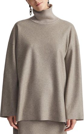 Lafayette 148 New York Reversible Combo Wool & Cashmere-Blend Turtleneck Top