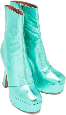 Amina Muaddi Stivaletti platform 140mm - Verde