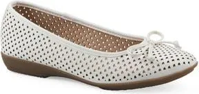 White Mountain Carris Perforated Flat in White/Smooth at Nordstrom Rack, Size 9.5