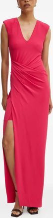 Patrizia Pepe Maxi-jurk met V-hals en split - Roze