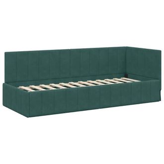 vidaXL Estructura de cama en esquina Verde oscuro 80 cm x 200 cm tela vidaXL