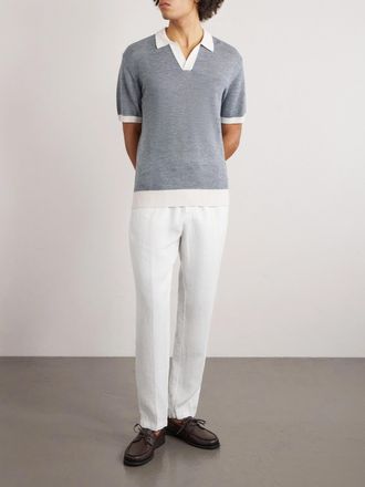 Altea Mattia Straight-Leg Linen Drawstring Trousers