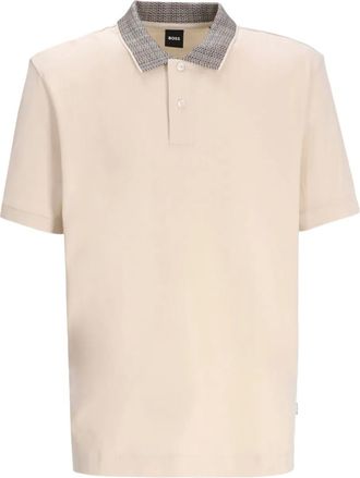 BOSS contrast-collar polo shirt - Neutrals