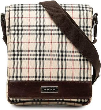 Burberry Pre-owned Burberry House Check Canvas Flap Crossbody Ladies TLS9VF15T9AINII7
