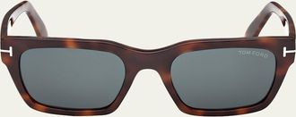 Tom Ford Mens Andy 55mm Acetate Rectangular Sunglasses