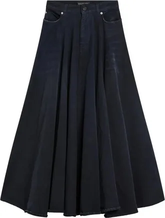 Balenciaga Midi Skirts, female, Blue, Size: M Godet Maxi Skirt