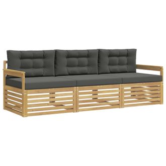 vidaXL Conjunto De Sof&aacute;s De Exterior 3 Pcs Blanco Y Antracita Vidaxl