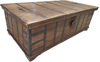 Wanderlust Deco Ba&uacute;l De Madera Artesanal 141x73x48h Cm