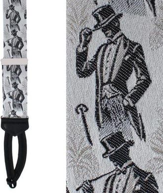 Trafalgar Store Ambrose Dapper Night Silk Formal End Suspenders in Silver And Black at Nordstrom