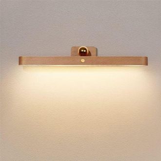 OEM Aplique De Pared Led Regulable Con Acabado De Madera, Interruptor T&aacute;ctil Y Bater&iacute;a, Luz Nocturna Giratoria De 360&deg; Para Dormitorio Y Cocina