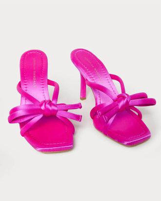 Loeffler Randall Womens Margi Bow Heeled Sandal In Fuchsia