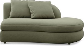 Castlery Fable Right Chaise Customized, Performance Fleece Moss, Spill Resistant, Ultra Deep Seats for Chairs