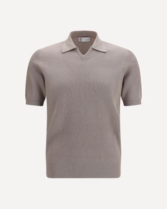 Brunello Cucinelli Cotton ribbed Polo Male 56