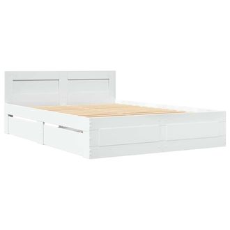 vidaXL Estructura De Cama Con Cabecera 2 Pcs Madera De Ingenier&iacute;a Vidaxl