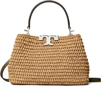 Tory Burch Tory Burch Eleanor mini draagtas van stro