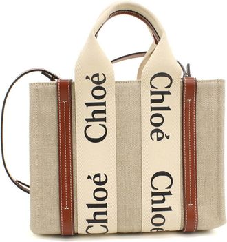 Chlo&eacute; Beige Linen Tote Bag (Pre-Owned)