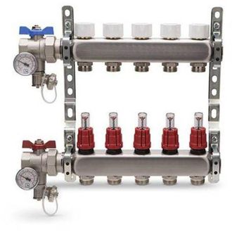 Aton Collettore Di Distribuzione In Acciaio Inox Completo Aton Misura: 7 Vie 1 X 3/4