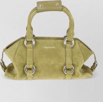 Alexander McQueen small farringdon suede shoulder bag