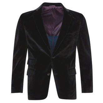 Viyella Mens London Paisley Velvet Blazer In Blue Multi