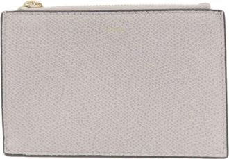 Valextra Gray Leather Coin Purse/Coin Case (Pre-Owned)