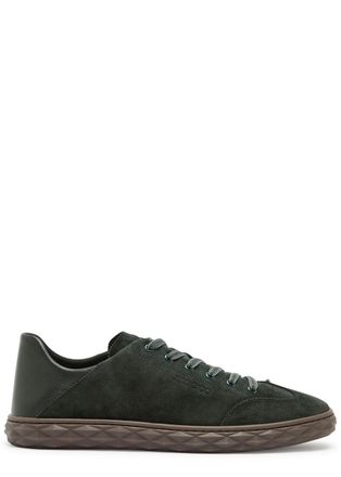 Jimmy Choo London Diamond Flex Suede Sneakers - Green - 45 (IT45 / UK11)