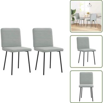 vidaXL Sedie da pranzo con schiuma - vidaXL Sedie da Pranzo 2 pz Grigio Chiaro in Velluto - Sedie da pranzo per soggiorno