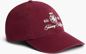 Tommy Hilfiger Womens Embroidered Crest Baseball Cap - Burgundy
