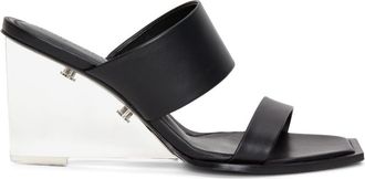 Alexander McQueen Black Leather Wedge Heels