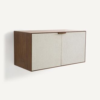 AM.PM 2-deurs kastje, notenhoutfineer en stof, Aldon