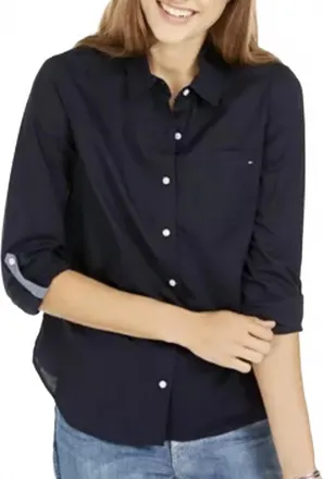 Tommy Hilfiger Heritage Button Shirt In Black