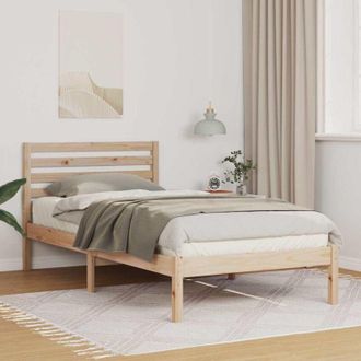 vidaXL Estructura De Cama Marr&oacute;n 75 X 190 Cm Madera Maciza De Pino Vidaxl