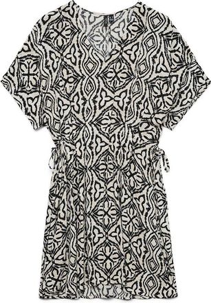 Vero Moda Korte jurk met print, korte mouwen, V-hals