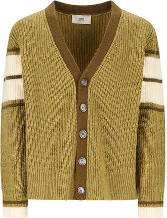 Ami Olive Green V-Neck Sweater