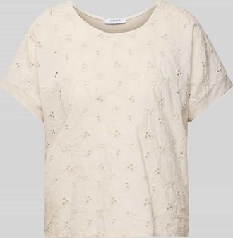 Zabaione T-Shirt mit Strukturmuster in Beige, Gr&ouml;&szlig;e XXL