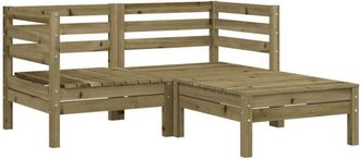 vidaXL Garden Sofa 2-Seater with Footstool Impregnated Wood Pine vidaXL