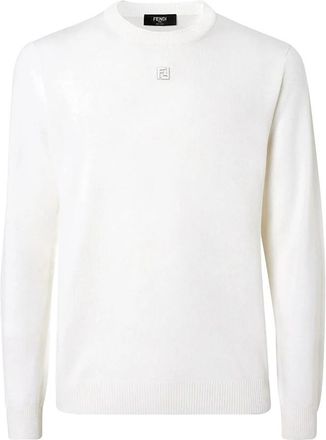 Fendi Sweater - Heren - Ronde hals truien - Wit - M - Truien & Vesten