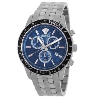Versace Sport Chrono Quartz Blue Dial Mens Watch VEZCA0324